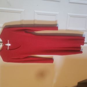 Long sleeve sparkly red dress